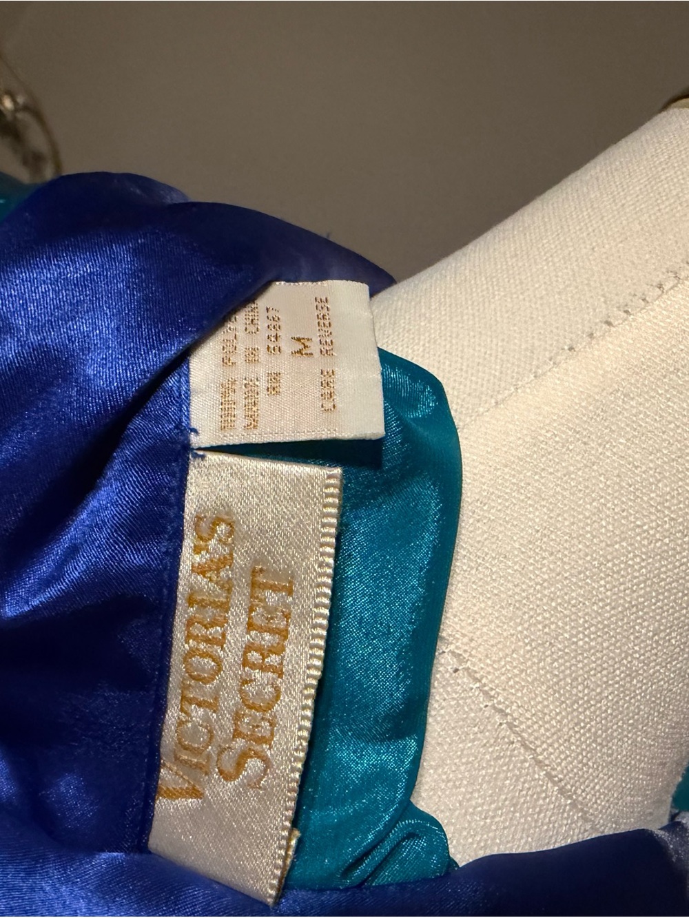 Vintage  Victoria's Secret GOLD TAG Royal Blue Satin Top